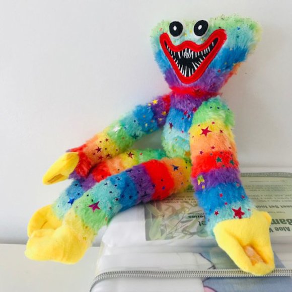 17” Glittering Huggy Wuggy Plush Stuffed Monster Laughing Toy-Rainbow - Picture 3 of 5